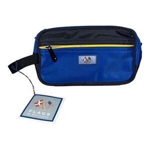 Baekgaard Flags Men's Shaving Kit Small Bag Blue Travel Blue NWT
